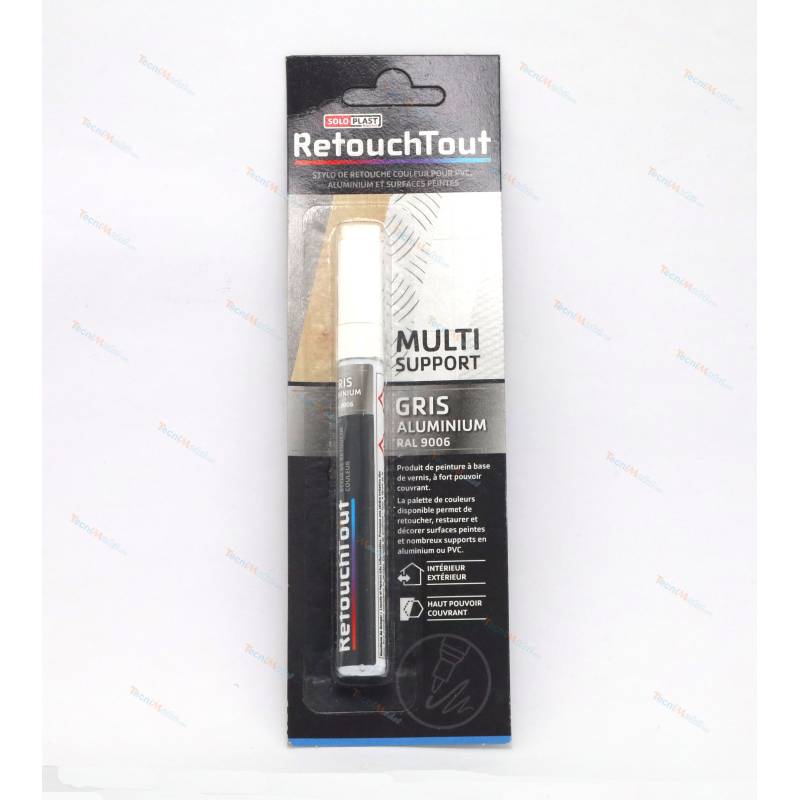 Stylo retouche métal gris aluminium ral 9006 10ml SOLOPLAST