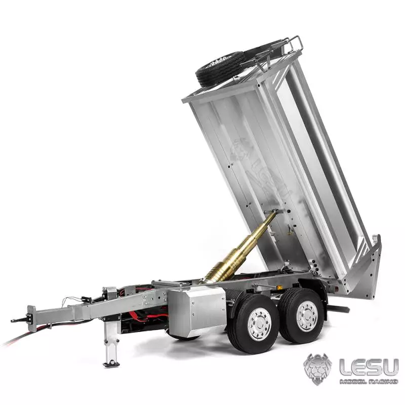 Remorque benne hydraulique à 2 essieux centraux 1/14 Lesu (Modèle C) - Lesu LS-A0051-C