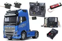 Tamiya RC Truck Volvo FH16 Globetrotter XL 750 4X2 1/14 56375 with lights and sounds (Complete Pack)