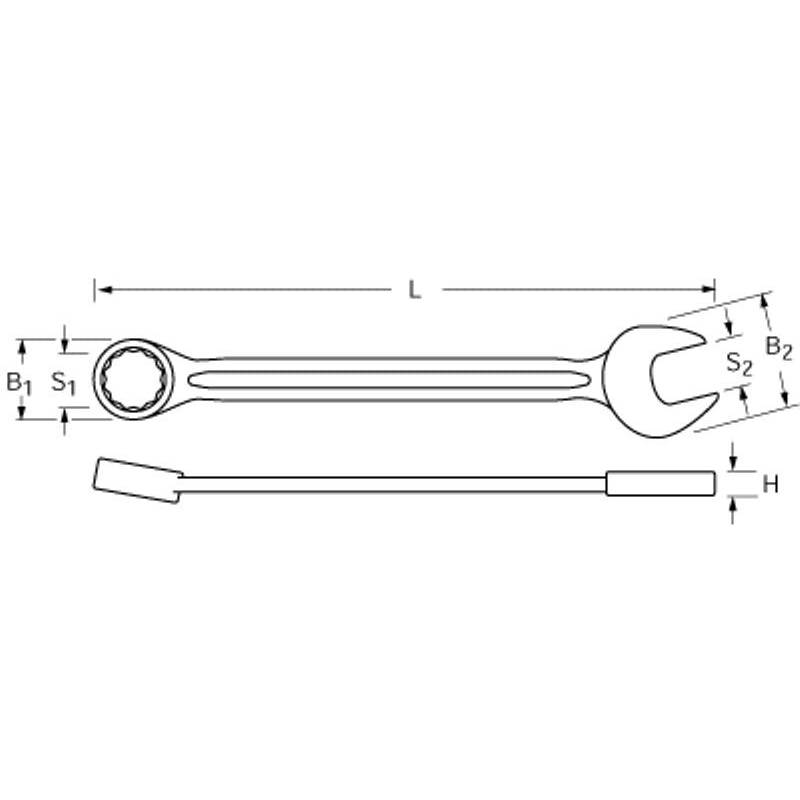 Clé double à fourche et polygonale 5 mm