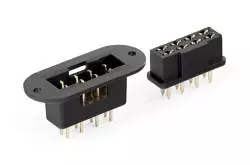 Paire de connecteurs 8 pôles mâle avec support / femelle à souder