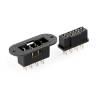Pair of 8-pole connectors male with support / female to solder
