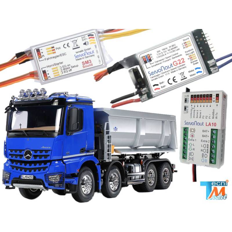 Pack Modules Servonaut G22/SM3/LA10 pour AROCS Benne 8x4 Tamiya en 7.2v