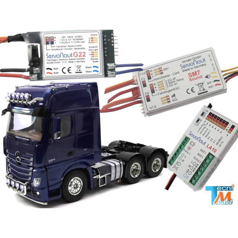 Pack Modules Servonaut G22/SM7/LA10 pour Actros 6x4 Tamiya en 7.2v