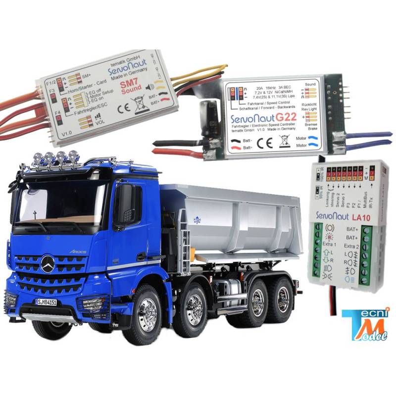 Pack Modules Servonaut G22/SM7/LA10 pour AROCS Benne 8x4 Tamiya en 7.2v.