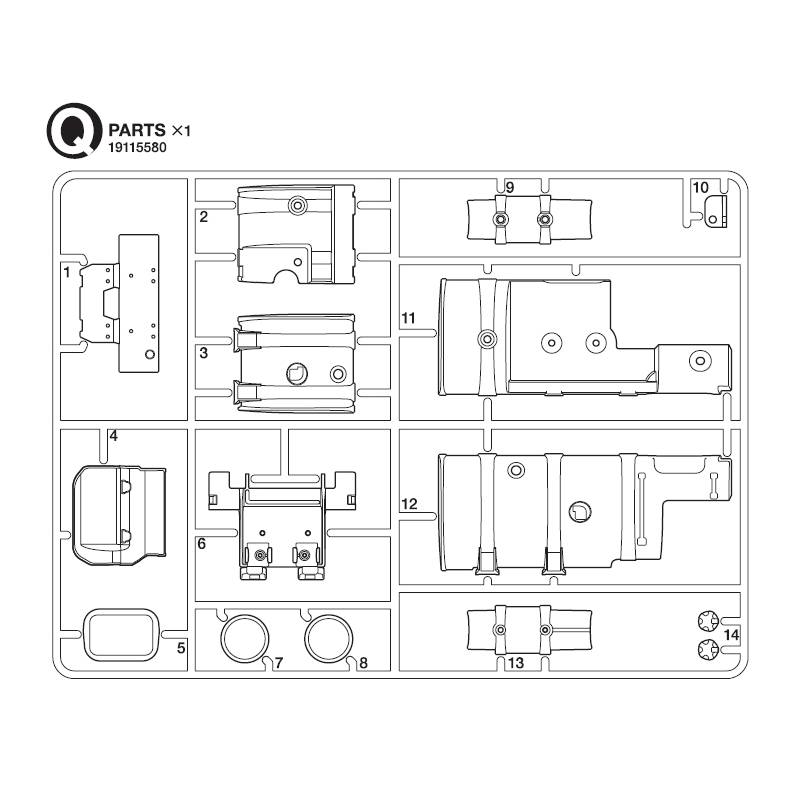Grappe Q pour Volvo FH16 750 XL 4x2 Tamiya (Réservoirs, bonbonnes d'air) - TAMIYA 9115580
