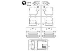 Grappe Y pour Volvo FH16 750 XL 4x2 Tamiya (Garde-boues AR, support sellette) - TAMIYA 9225246