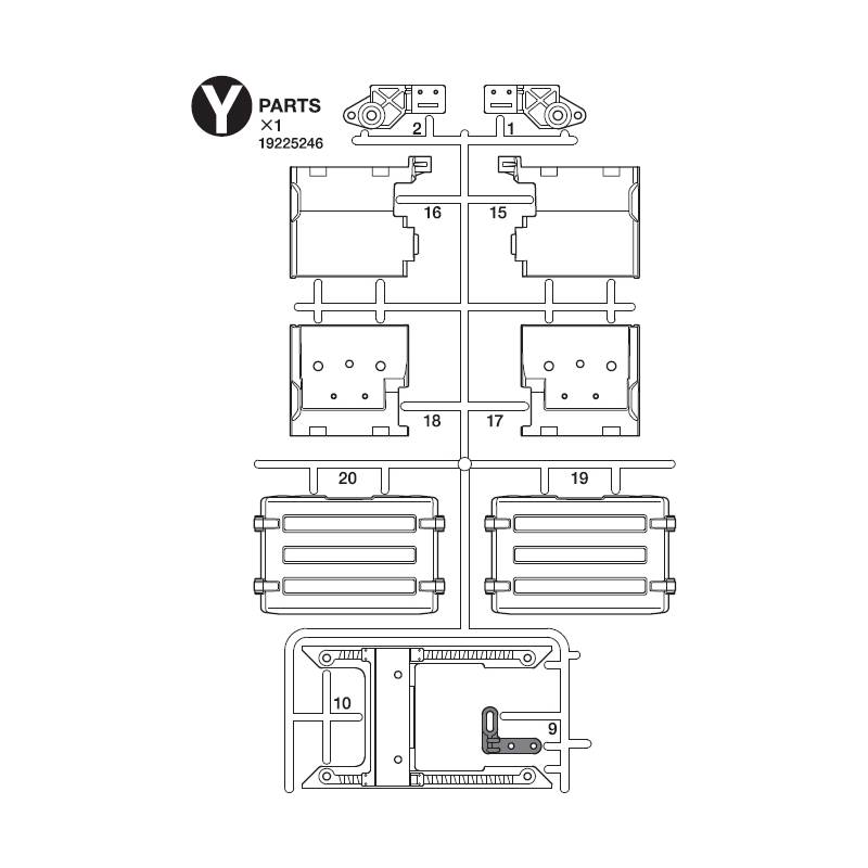 Grappe Y pour Volvo FH16 750 XL 4x2 Tamiya (Garde-boues AR, support sellette) - TAMIYA 9225246