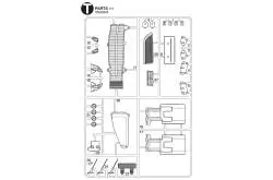 Grappe T pour Volvo FH16 750 XL 4x2 Tamiya (Antennes, prise d'air, garde-boues avant) - TAMIYA 9225245