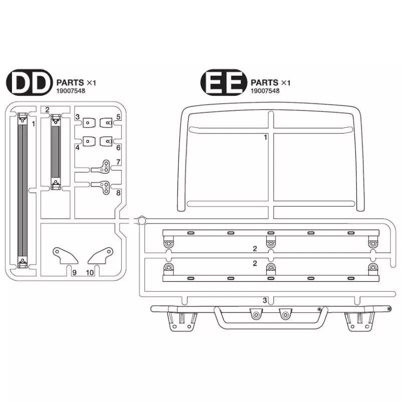 Grappe DD/EE pour Volvo FH16 750 XL 4x2 Tamiya (Rampes de leds et low-bar) - TAMIYA 9007548