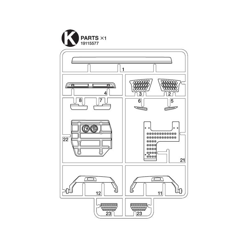 Tamiya K Parts for Volvo FH16 750 XL 4x2 (Steps and mirror arms) - TAMIYA 9115577
