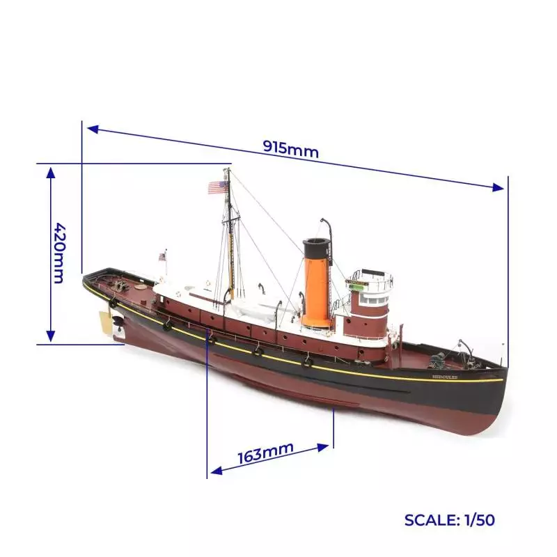Remorqueur US HERCULES 1/50 kit tout bois de OCCRE - OCCRE 61002