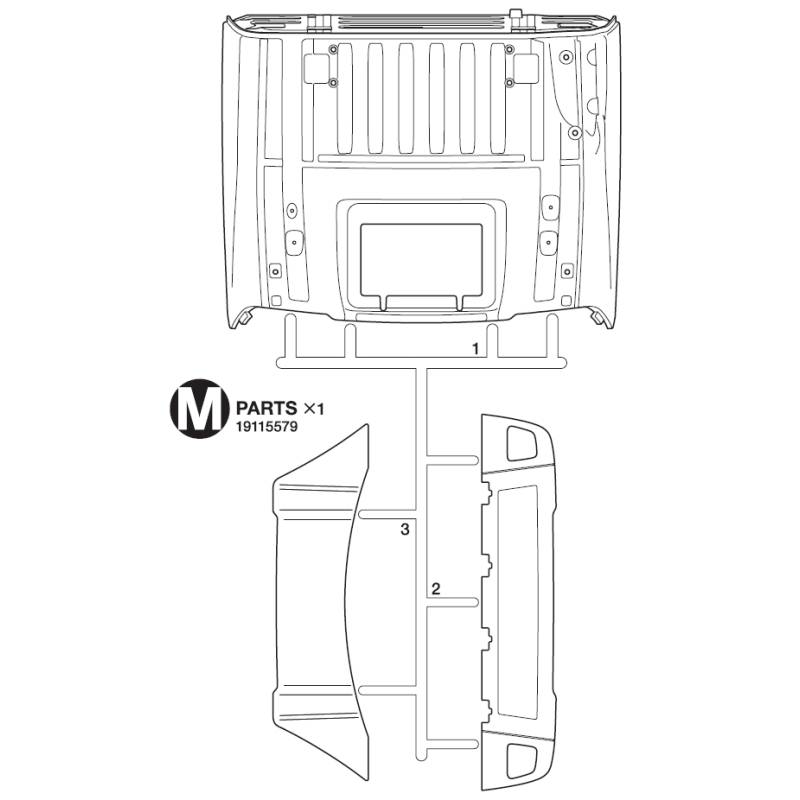 Grappe M pour Volvo FH16 750 XL 4x2 Tamiya (Toit XL et déflecteur haut) - TAMIYA 9115579