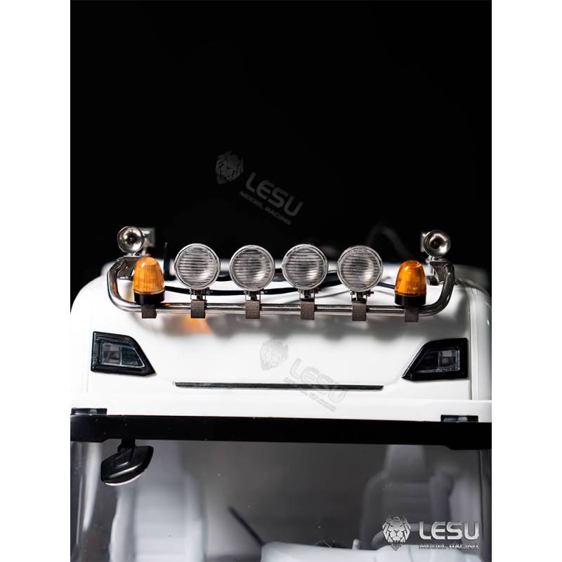 Rampe de feux haute avec feux ronds et gyrophares pour Scania 770S 1/14 - Lesu S-1247-D