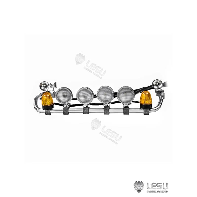 Rampe de feux haute avec feux ronds et gyrophares pour Scania 770S 1/14 - Lesu S-1247-D