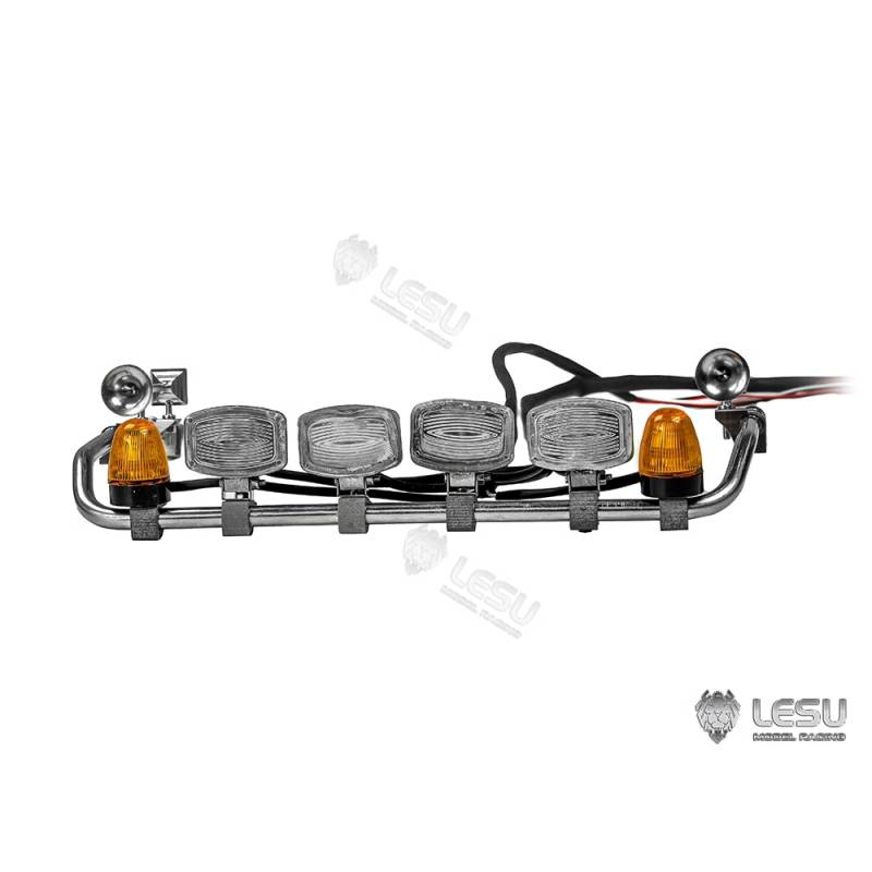 Top lightbar with rectangular spotlights and rotating beacons for Scania 770S 1/14 - Lesu S-1247-E