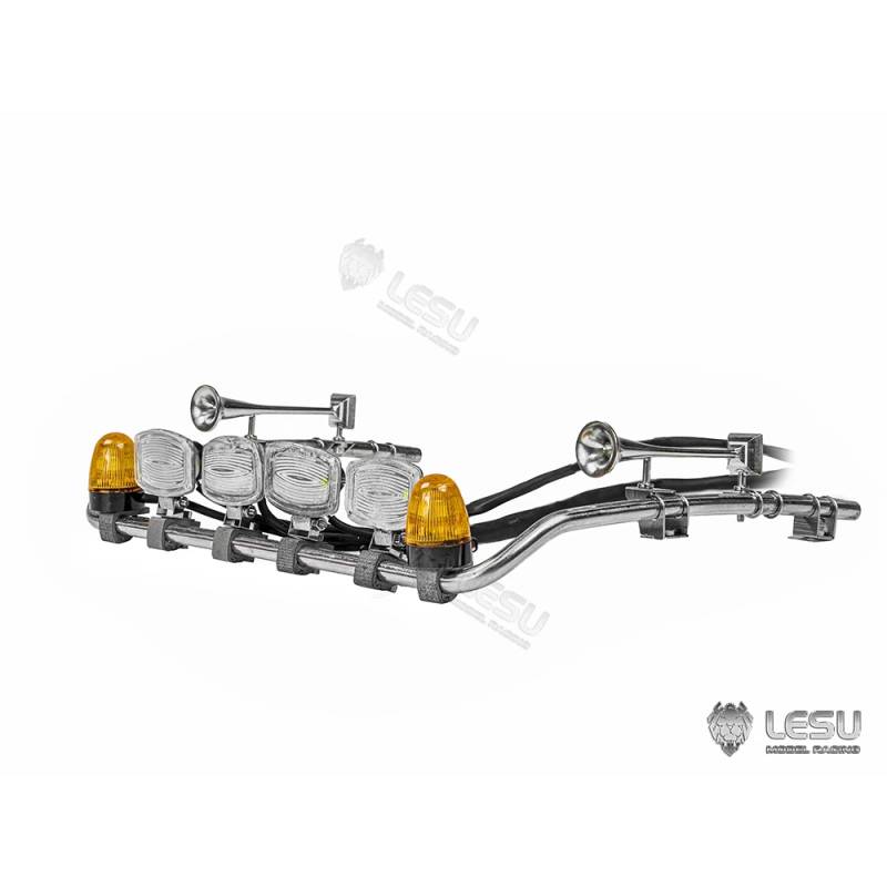 Top lightbar with rectangular spotlights and rotating beacons for Scania 770S 1/14 - Lesu S-1247-E