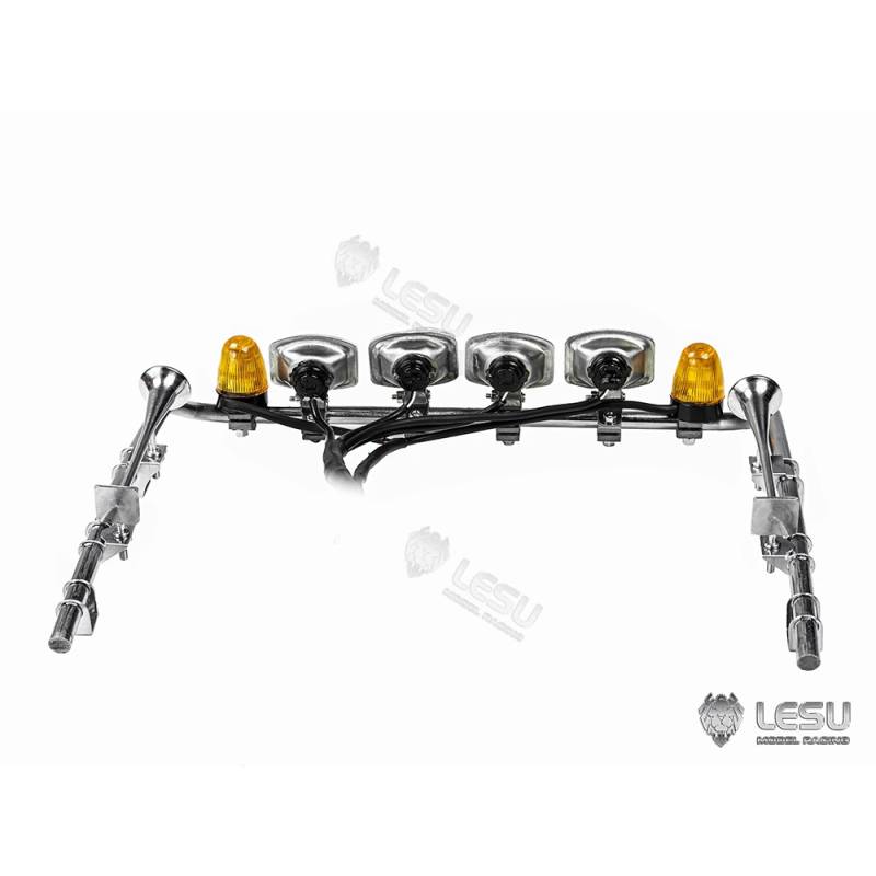 Top lightbar with rectangular spotlights and rotating beacons for Scania 770S 1/14 - Lesu S-1247-E