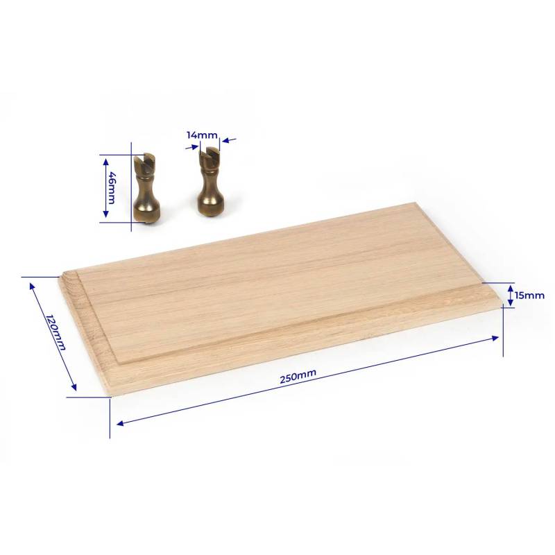 Socle en chêne massif + 2 supports en fonte laitonnée OCCRE