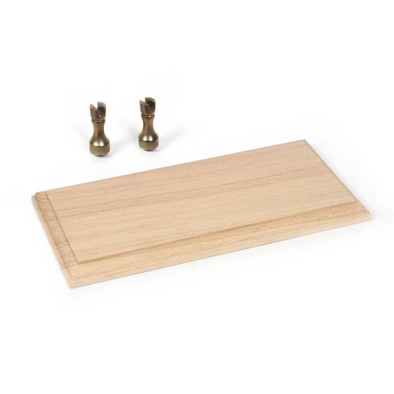 Socle en chêne massif + 2 supports en fonte laitonnée OCCRE