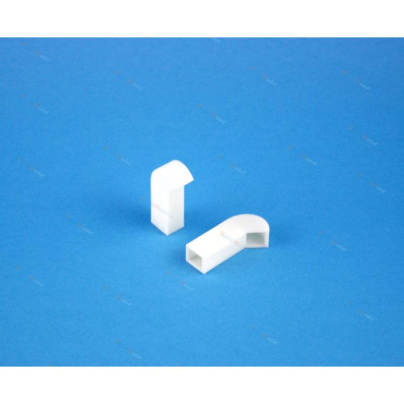 2 Prises d'air rectangulaire 5x20mm en résine blanche