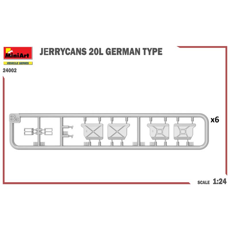 Jerrycans 20L type Allemand à l'échelle 1/24