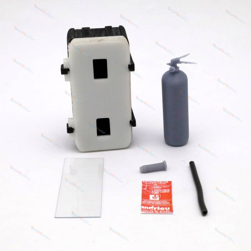 Extincteur miniature + coffret échelle 1/14 à assembler et à peindre