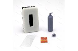 Miniature CO2 fire extinguisher + box to assemble and paint (1/14 scale)