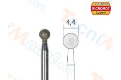 2 Embouts de meulage diamantés sphériques Ø4,4mm avec axe Ø2,35mm - PROXXON 28226