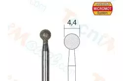 2 Spherical Diamond Grinding tools Ø4.4mm with Ø2.35mm shaft - PROXXON 28226