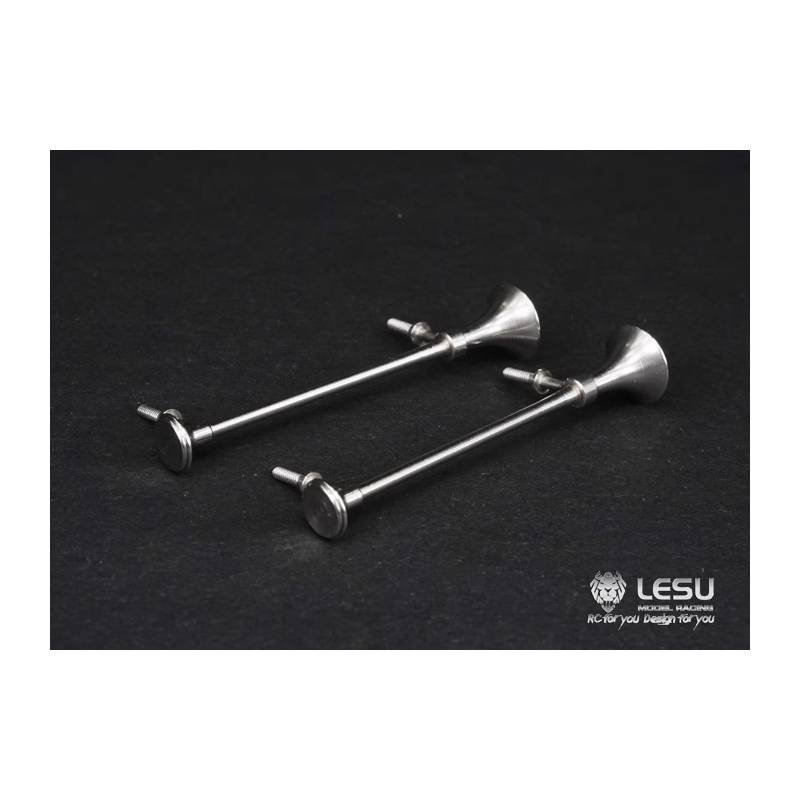 Pair of stainless steel horns for 1/14 RC American truck - LESU GW-K004