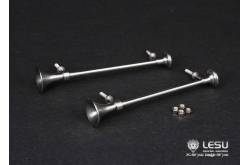 Pair of stainless steel horns for 1/14 RC American truck - LESU GW-K004