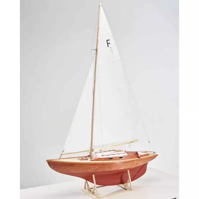 Pack Voilier RC Folkeboot 1/7,6 en kit tout bois + lest de quille - Krick 20390 et 20391