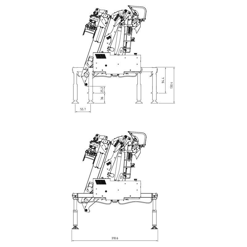 LESU hydraulic forestry crane kit for 1/14 radio-controlled trucks - LESU LS-A0002-KIT