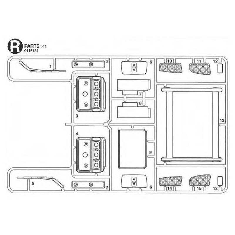 Grappe R Scania 56318 & 56323 (blocs feux arr. et divers) - Tamiya 9115184