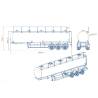 40-foot 3-axle stainless steel tank semitrailer 1/14 Lesu - Lesu LS-A0010-A