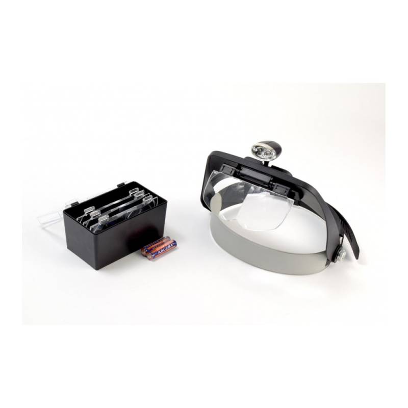 Headband magnifier with 4 magnification lenses and LED light - Artesanía Latina 27054