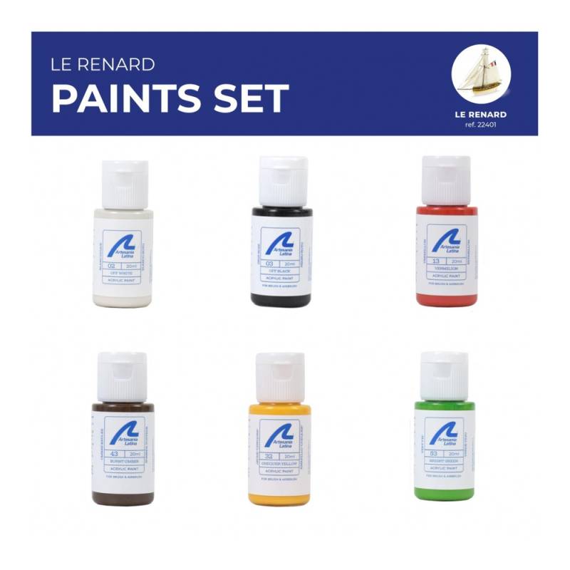 Acrylic Paint Pack for privateer cutter "Le Renard" kit by Artesania Latina 277PACK18