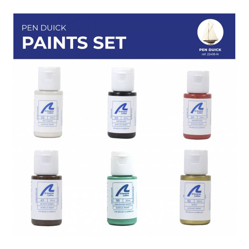 Pack Peinture Acrylique pour Pen Duick (6 x 20 ml) Artesania Latina 277PACK32