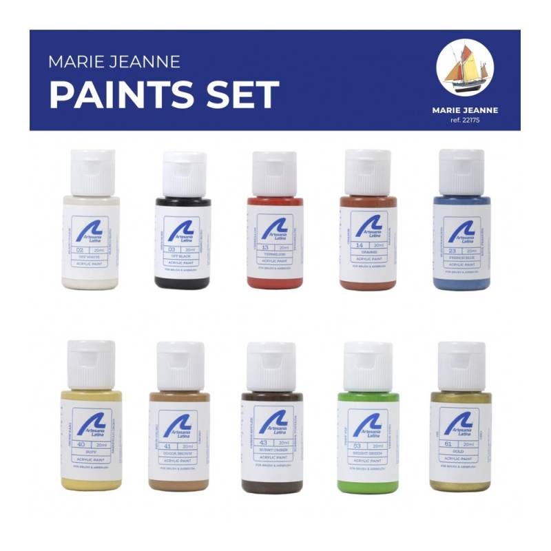 Pack Peintures Acryliques pour Thonier Marie-Jeanne de Artesania Latina 277PACK12