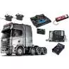 Camion RC Tamiya Scania 770 S V8 8x4/4 1/14 peint en Gun Metal avec lumières et sons et radio 14 voies LCD (Pack complet)