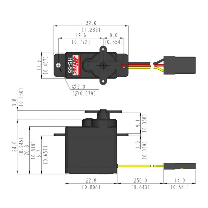 Micro Servo Hitec HS-55 8g 1.3kg/6V