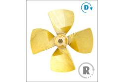 Ø55mm M4 4-blade brass propeller for nozzles Range 149 Type A Raboesch Clockwise