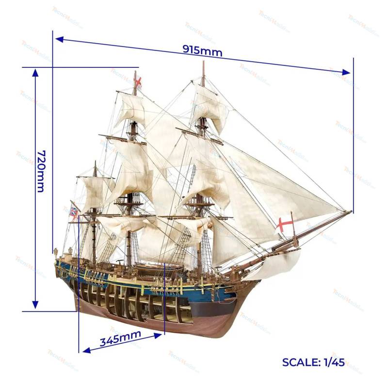 HMS Bounty 1/45 all-wood kit by OCCRE