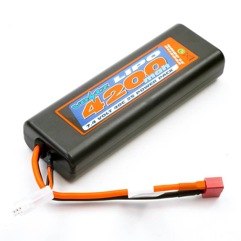 Accu LIPO VOLTZ 4200mAh 2S 7.4V Oval Case Stick (Prise T-Dean)