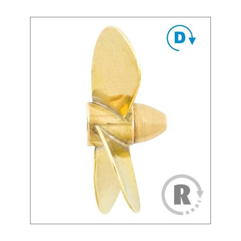 Hélice 4 pales laiton Ø20mm M2 gamme 147 type A Raboesch Droite rb147-01A