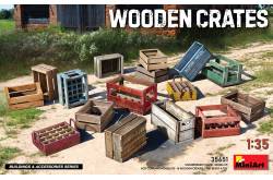 Lot de 16 caisses en bois de taille moyenne 1/35