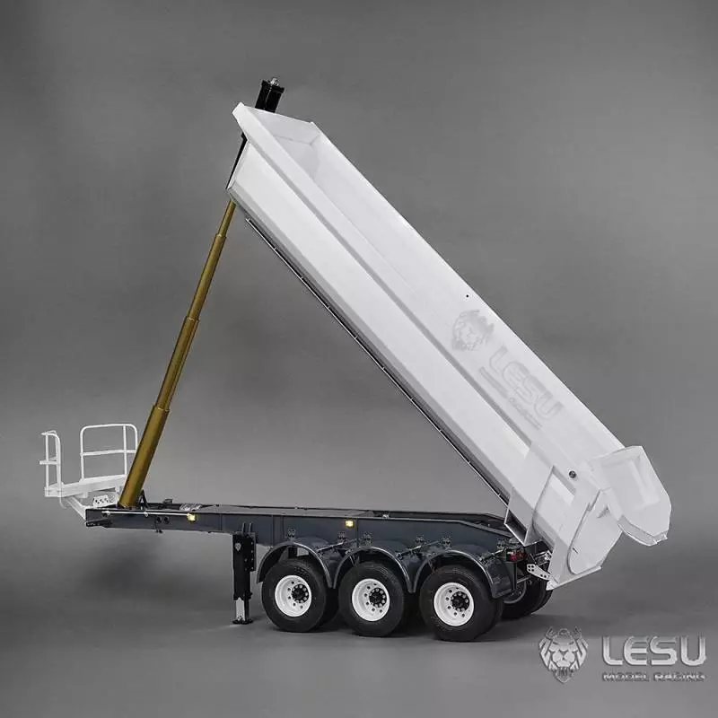 Semi-remorque benne LESU 3 essieux à roues jumelées avec levage hydraulique 1/14 - LESU LS-A0045