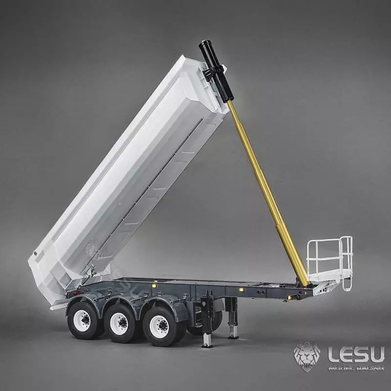 Semi-remorque benne LESU 3 essieux à roues jumelées avec levage hydraulique 1/14 - LESU LS-A0045