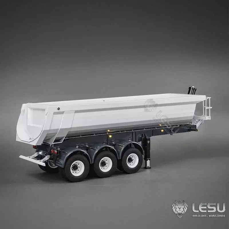 Semi-remorque benne LESU 3 essieux à roues jumelées avec levage hydraulique 1/14 - LESU LS-A0045